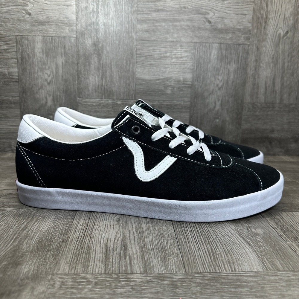 Vans Sport Sneakers Mens 13 Black Suede Retro Skate Low Top NEW